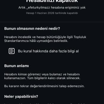 Açıklama Almadan Kapatılan Instagram Hesabım