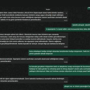 Siparişlerim Tek Taraflı İptal Edildi, Çözüm Sunulmadı