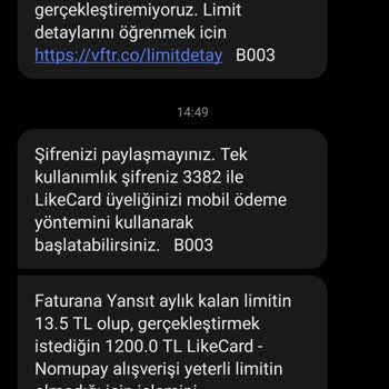 Faturaya Yansıt Limitim 4.500 TL Olmasına Rağmen Uygulamada 13 TL Görünen Sistem Hatası
