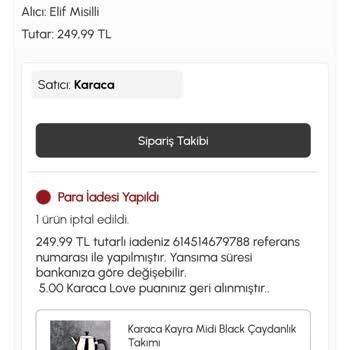 Karaca Uygulamasında Siparişlerimin Bildirimsiz İptali Ve Yetersiz 100 TL Kuponu