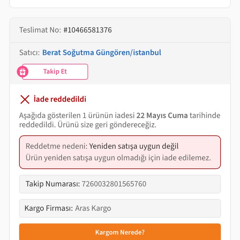 Yanlış Ölçü Nedeniyle İade Talebi Tekrarlayan Reddi Ve Haksız Şartlar