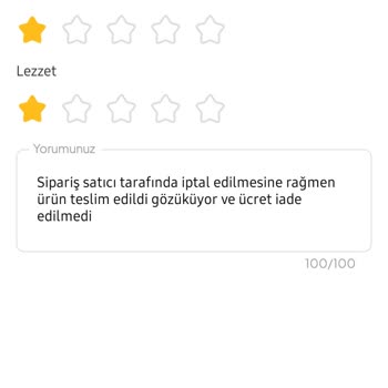 Stokta Olmayan Ürünler Teslim Edildi Olarak Gösteriliyor Ve İade Yapılmıyor