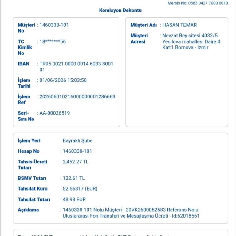Vakıf Katılım Bankası Şubesinde Haksız SWIFT Kesintileri Ve Cevapsız Şikayet