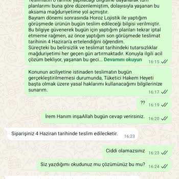 Teslimat Gecikmesi Ve İletişim Eksikliği Nedeniyle Mağduriyet