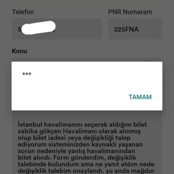 Sistem Hatası Nedeniyle Bilet Değişikliği Ve Fiyat Artışı Mağduriyeti