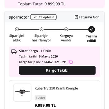 Spormotor N11'de Yanlış Krank Seti Gönderimi Ve İade Reddi
