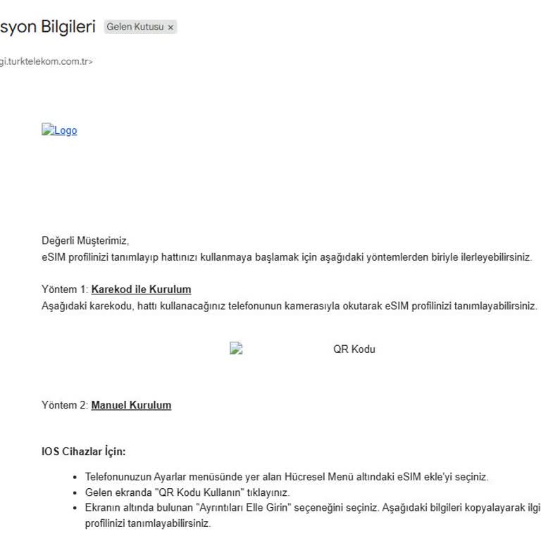 Yanlış QR Kodu Nedeniyle ESIM Aktivasyonu Başarısız