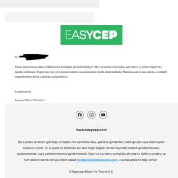 EasyCep’in Geri Ödeme Sözünü Tutmaması ve Yanıtsız Tutumu
