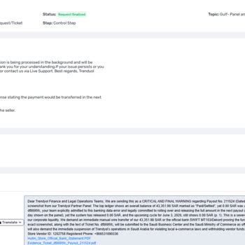 Trendyol Has Not Paid My SAR 43,351.98 Merchant Payout