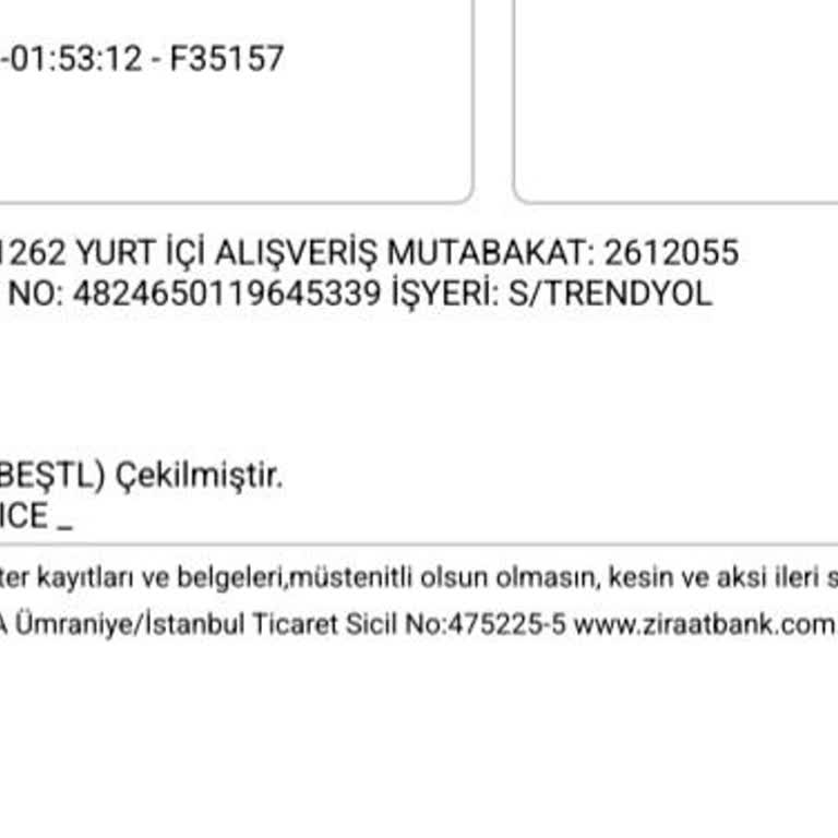 Ziraat Bankası Kartından Yetkisiz 75 TL Trendyol Çekimi