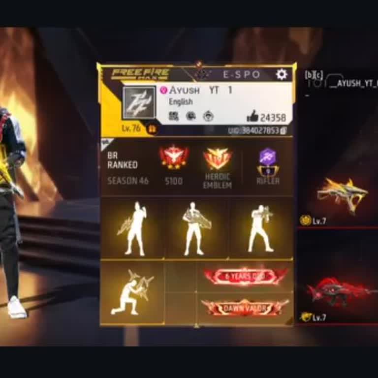 Free Fire Account Hacked and Original Level 78 Profile Missing
