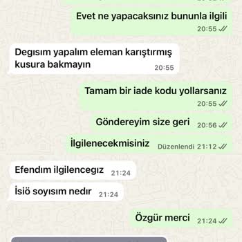 Yanlış Ürün Ve Beden Gönderimi, İade Ve Düzeltme Talebi
