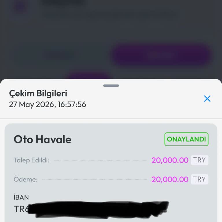 20.000 TL Çekim Talebimin Banka Hesabına Yatırılmaması