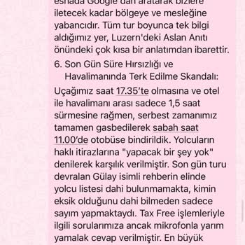 Tur İçeriği Sunulmadı, Sadece Transfer Ve Ek Ücret Talep Edildi