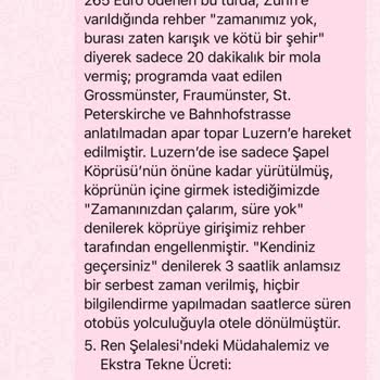 Tur İçeriği Sunulmadı, Sadece Transfer Ve Ek Ücret Talep Edildi