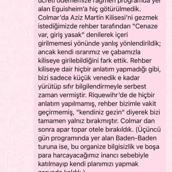 Tur İçeriği Sunulmadı, Sadece Transfer Ve Ek Ücret Talep Edildi