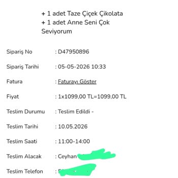 Anneme Gönderilen Çikolata Teslim Edilmedi