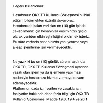 Okx TR'de Hesap Kapatma Ve Varlık Çekme Sorunu