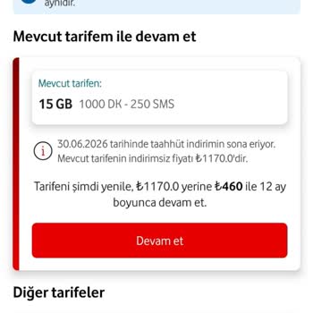 Vodafone Müşterilerine Sadakat Avantajı Sunulmayan Tarifede Aşırı Zam