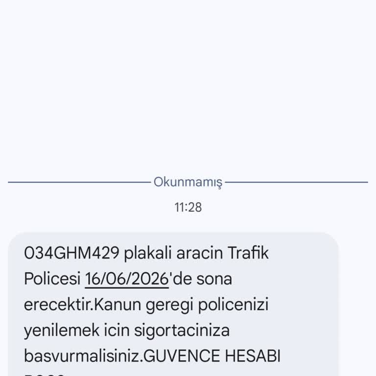 Guvencehsb'den Gelen Yanlış Plaka SMS'i Beni Rahatsız Ediyor