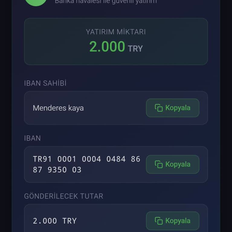 2000 TL Havale Yatırımı Hesaba Yansımadı Ve Ek Para İstendi