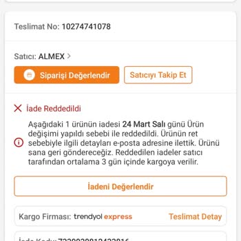 Ağır Ve Su Sızdıran Ütünün Hızlı İadesi Reddedildi, İade Butonu Açılmadı
