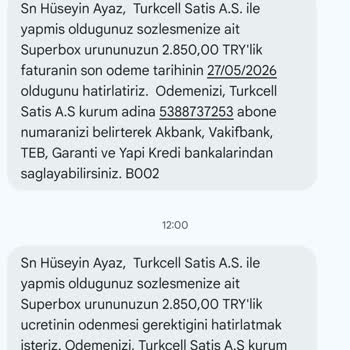 Superbox Cihazı Teslim Edildi, Yanlış 2.850 TL Borcu İptali Gerekiyor