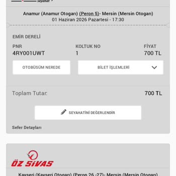 Obilet Ve Yeşil Erciş’in Taahhüt Etmediği Sefer Nedeniyle 700 TL Ek Ücret Ve Mağduriyet