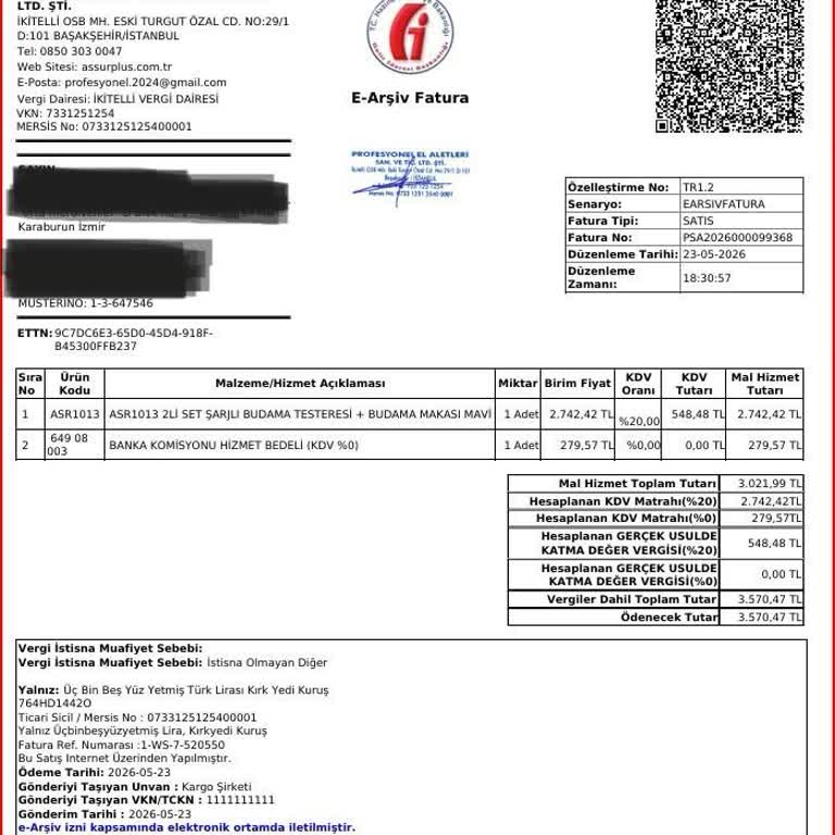 Kargo Gönderilmedi, İletişim Yok, 3.570 TL İade Bekliyorum