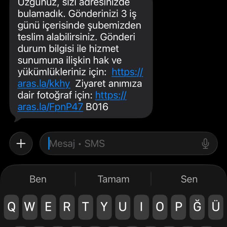 Aras Kargo Serik Şubesinde Yanıltıcı ‘Evde Yoktunuz’ Mesajı Ve Ters Müşteri İletişimi
