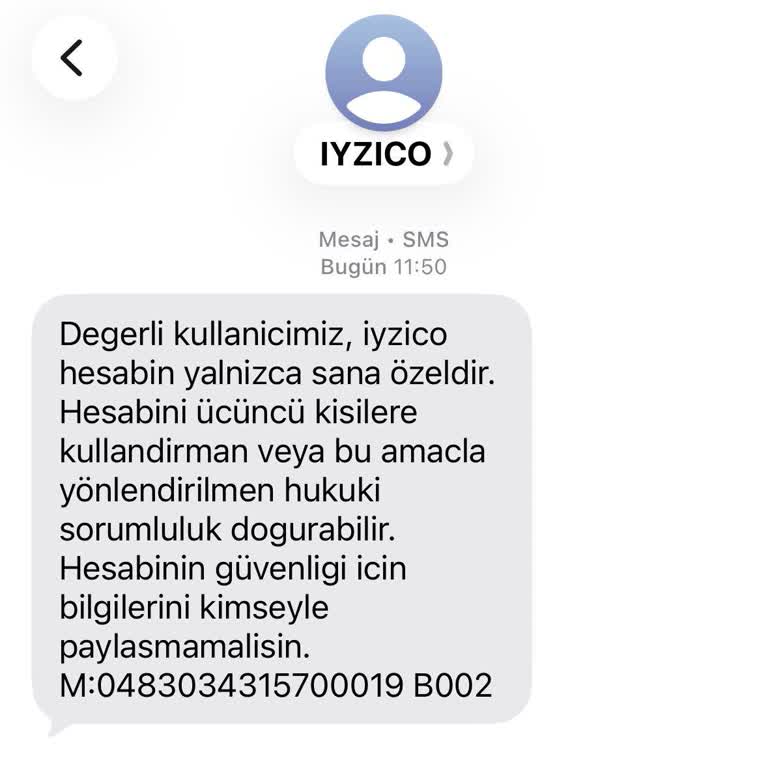 İyzico’da Oluşturulmuş Olmayan Hesap Ve Sürekli Gelen SMS’ler Sorunu