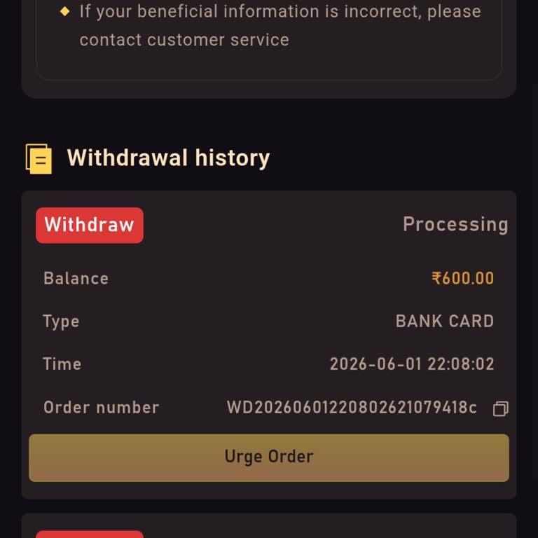 Tashan Win Game Withdrawal Stuck on Processing