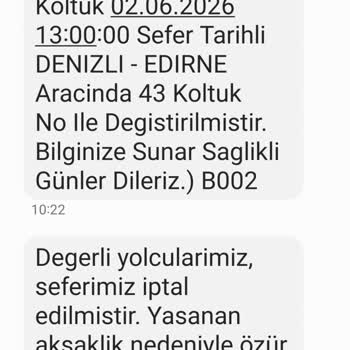 Kale Turizm Otobüs Seferinin Bildirimsiz İptali Ve 650 TL İadenin Reddi