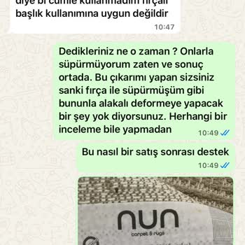 Stella Halısında Yanlardan İplik Atması, Kullanıcı Hatası İddiası
