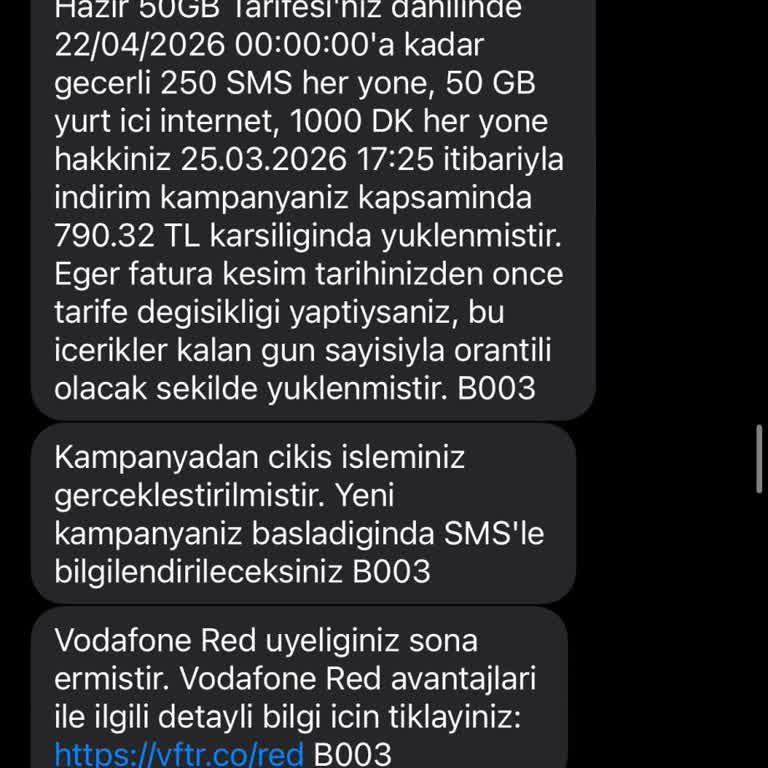 Vodafone Şikayeti