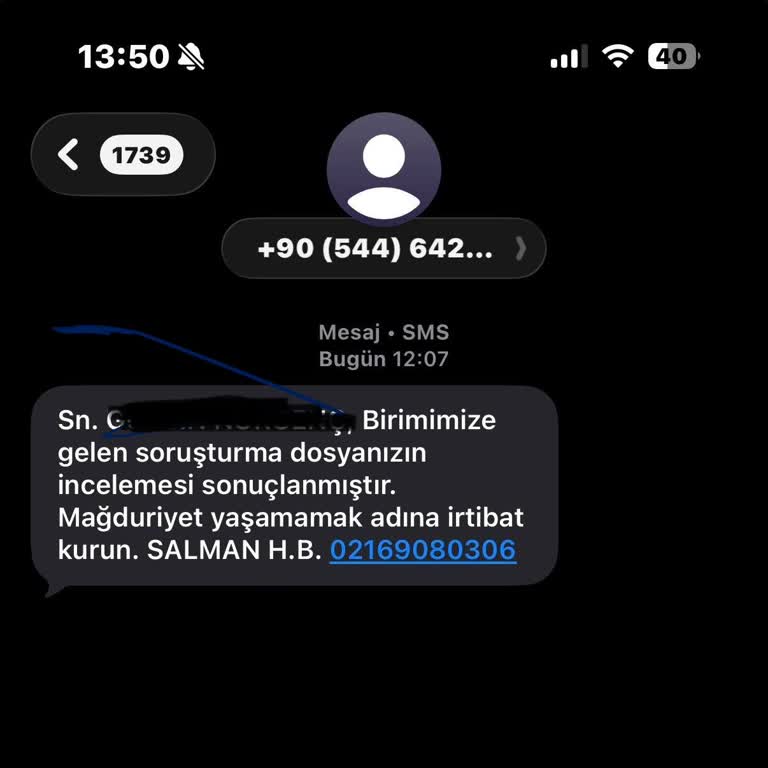 Şüpheli Soruşturma SMS’i Ve Telefon Numaraları Hakkında Açıklama Ve İnceleme Talebi