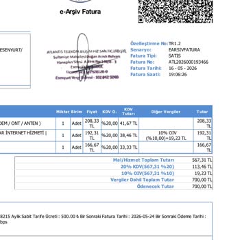 Atlantis Net’in Söz Verdiği 1000 Mbps Hızı Sağlanmadı Ve Sürekli Bağlantı Kesintileri Cayma Bedelini Haksız Kılıyor