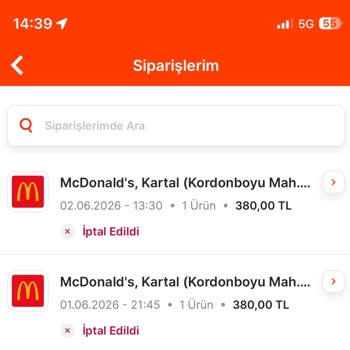 İki Gün Üst Üste Sipariş İptali Ve Bilgilendirme Eksikliği