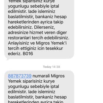 İki Gün Üst Üste Sipariş İptali Ve Bilgilendirme Eksikliği
