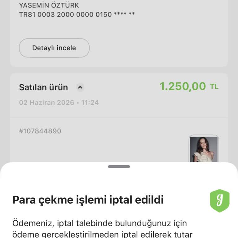 Gardrops Çekim İptali Sonrası 1.165 TL Bakiye Görünmüyor