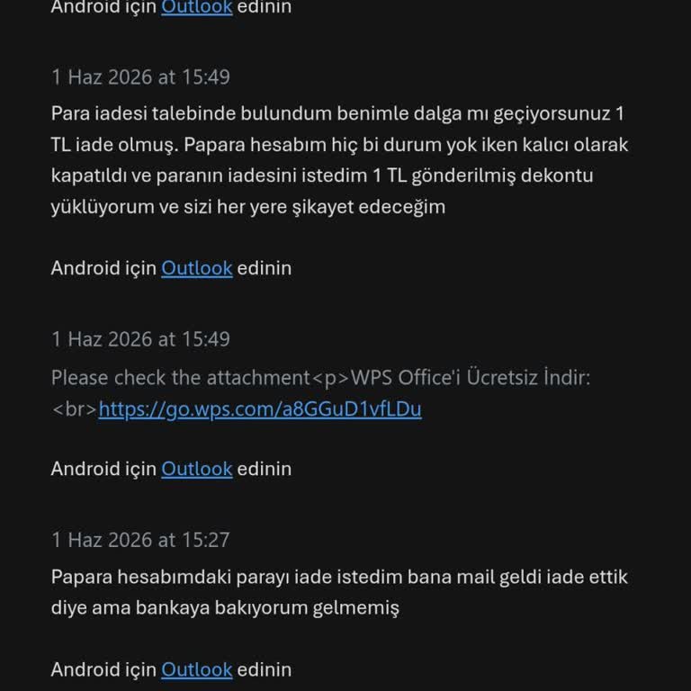 Papara Hesabı Açıklama Olmadan Kapatıldı, 2000 TL İade Talebi