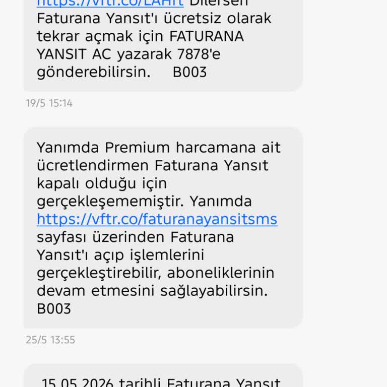 Vodafone Pay Kapattığım Faturana Yansıt Özelliği Nedeniyle Haksız Ceza Ve İade Talebi