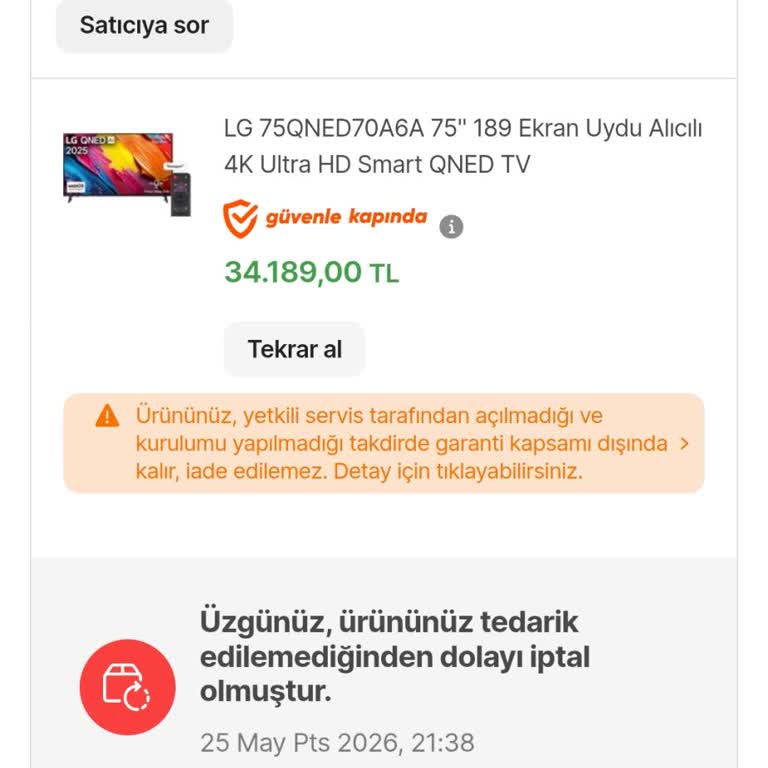 Hepsiburada Otomatik Sipariş İptali Ve Sahte Arama Şikayetim