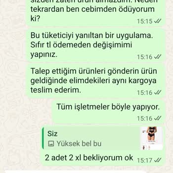 Kalitesiz Ürün Ve Gizli Değişim Kargo Ücretiyle Yanıltıldım