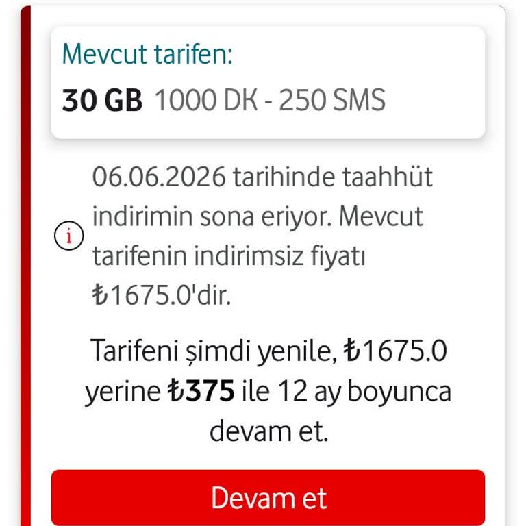 Vodafone'da Uzun Süreli Müşteriye Yüksek Fiyat Ve Adil Tarife Talebi