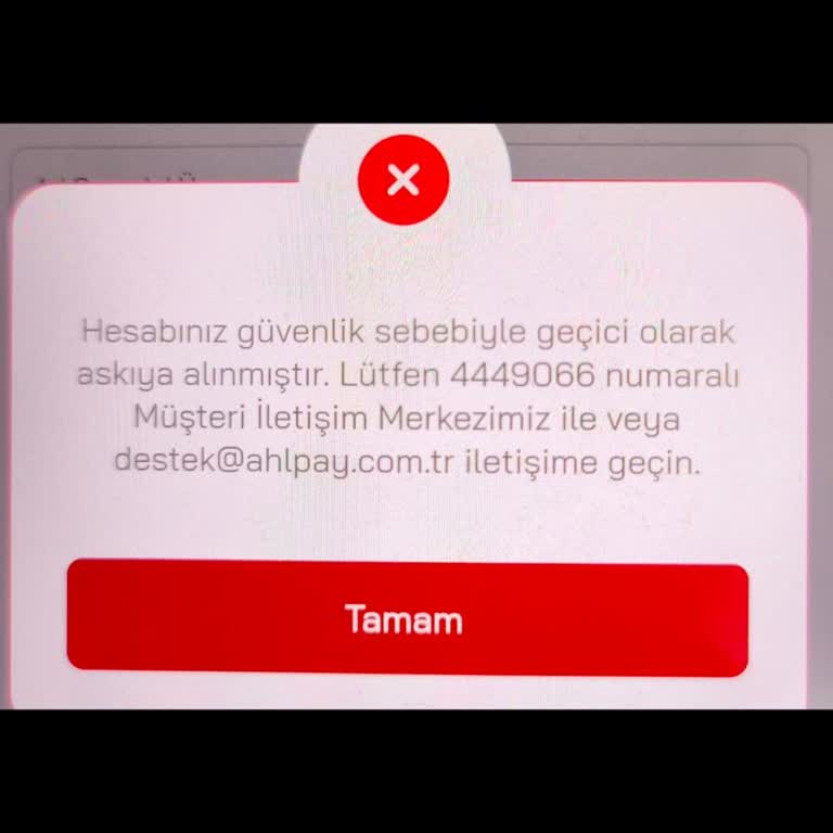 AHL Pay Hesabım Askıya Alındı, Para Transferi Yapılamıyor