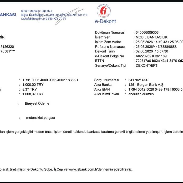 Teslim Edilmeyen Motor Parçası Ve Cevapsız İletişim Nedeniyle İade Talebi