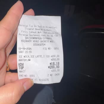 Avrasya Hospital Kafeteryasında Çok Olumsuz Bir Deneyim Yaşadım