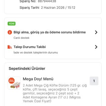 Migros Yemek'te Tekrarlanan Sipariş İptali Ve İade Sorunu