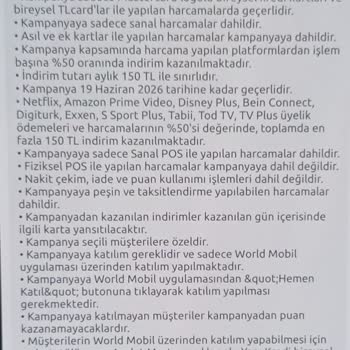 Yapı Kredi Bankası Kampanya Şartlarına Uygun Digiturk Harcamasına %50 İade Verilmedi